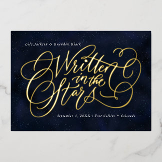 Starry-Eyed Save the Date Folie Uitnodiging