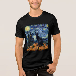 Starry Feline Night Tri-Blend Shirt