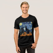 Starry Feline Night Tri-Blend Shirt (Voorkant volledig)