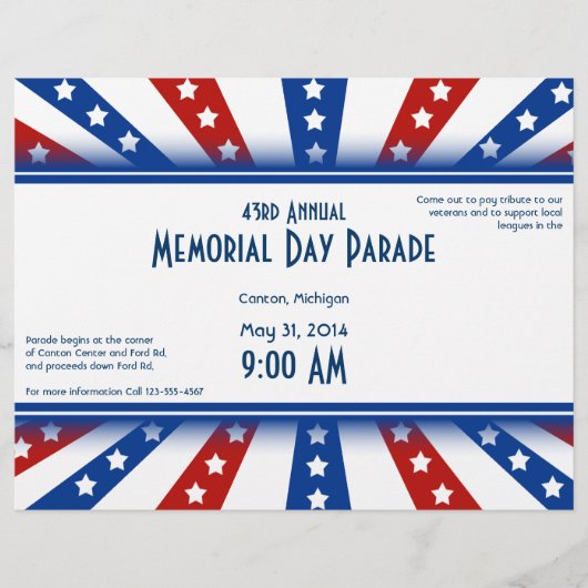 Starry Flag Memorial Day Flyer (Voorkant)