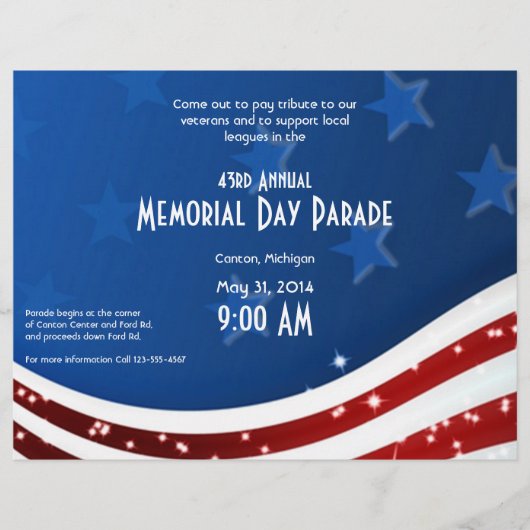 Starry Flag Memorial Day Flyer (Voorkant)