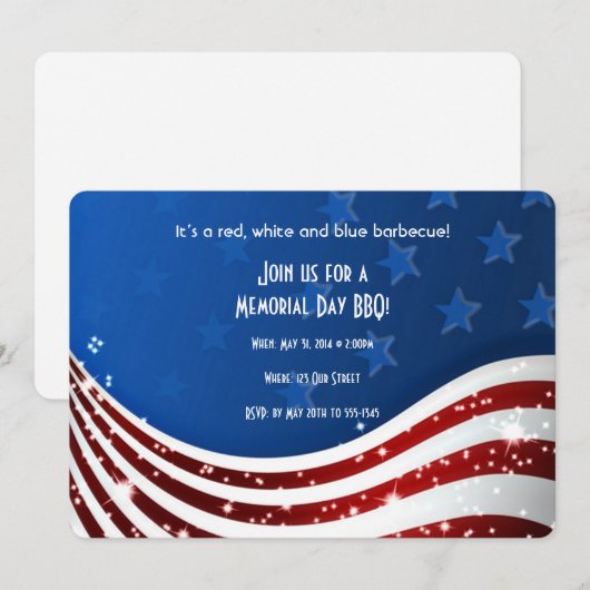Starry Flag Memorial Day Kaart (Voorkant / Achterkant)