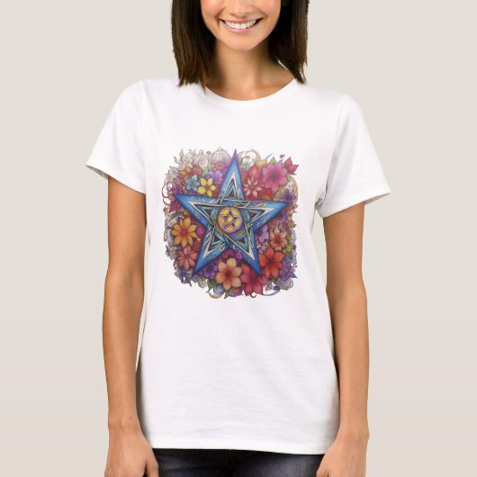 Starry Floral Radiance T-shirt (Voorkant)