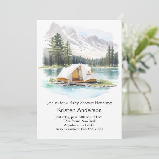 Starry Forest Adventure wacht op Baby shower Kaart (Staand voorkant)