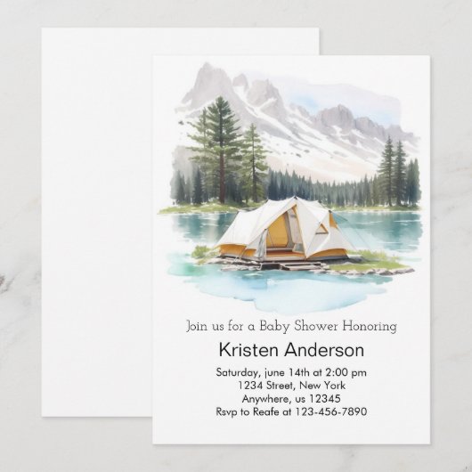 Starry Forest Adventure wacht op Baby shower Kaart (Voorkant / Achterkant)