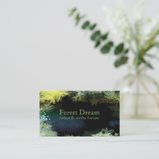 Starry Forest Leaves Professional Visitekaartje (Staand voorkant)