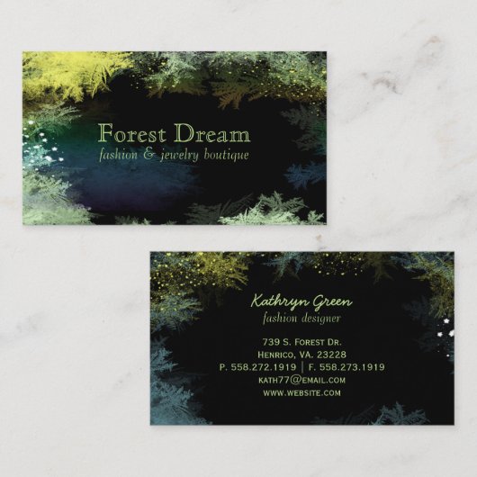 Starry Forest Leaves Professional Visitekaartje (Voorkant / Achterkant)