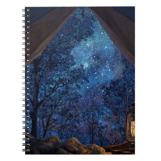 Starry Forest Uitzicht vanaf het Tent Notitieboek (Voorkant)