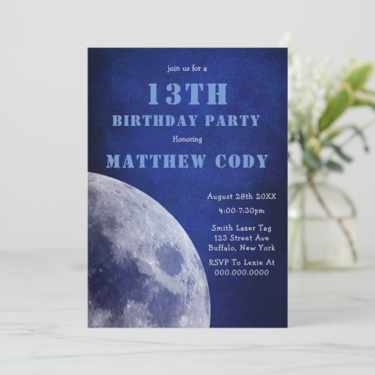 Starry Galaxy Moon 13th Birthday Party (Staand voorkant)