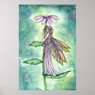 Starry Garden Spring Flower Fairy Waterverf Art Poster
