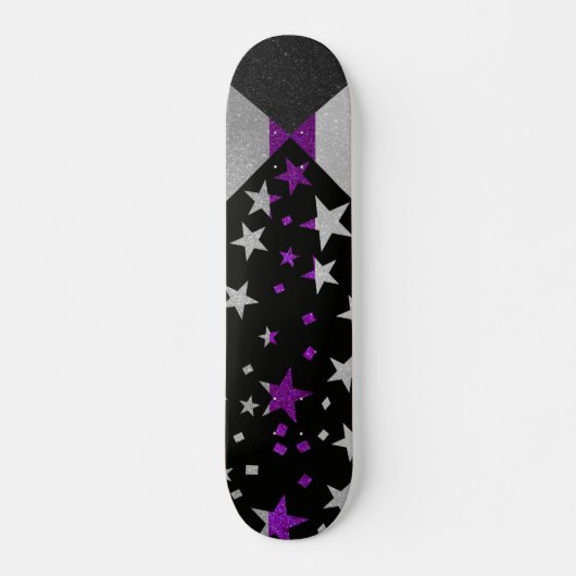Starry Gay Pride Flag Sparkly Demisexual Glitter Persoonlijk Skateboard (Voorkant)