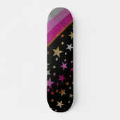 Starry Gay Pride Flag Sparkly Lesbian Glitter Persoonlijk Skateboard (Voorkant)