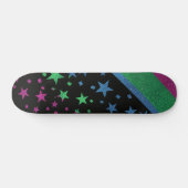 Starry Gay Pride Flag Sparkly Polysexual Glitter Persoonlijk Skateboard (Horizontaal)