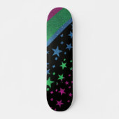 Starry Gay Pride Flag Sparkly Polysexual Glitter Persoonlijk Skateboard (Voorkant)