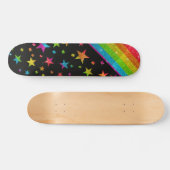 Starry Gay Pride Flag Sparkly Rainbow Glitter Persoonlijk Skateboard (Horizontaal)