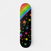 Starry Gay Pride Flag Sparkly Rainbow Glitter Persoonlijk Skateboard (Voorkant)