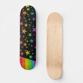 Starry Gay Pride Flag Sparkly Rainbow Glitter Persoonlijk Skateboard (Voorkant)