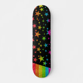 Starry Gay Pride Flag Sparkly Rainbow Glitter Persoonlijk Skateboard (Voorkant)