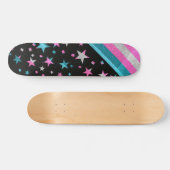 Starry Gay Pride Flag Sparkly Trans Glitter Persoonlijk Skateboard (Horizontaal)