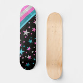 Starry Gay Pride Flag Sparkly Trans Glitter Persoonlijk Skateboard (Voorkant)