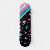Starry Gay Pride Flag Sparkly Trans Glitter Persoonlijk Skateboard (Voorkant)