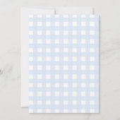 Starry Gingham Baby Boy Birth Announcement Card Aankondiging (Achterkant)