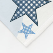 Starry Gingham Baby Boy Milestone Blanket Fleece Deken (Hoek)