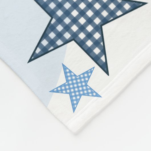 Starry Gingham Baby Boy Milestone Blanket Fleece Deken (Hoek)