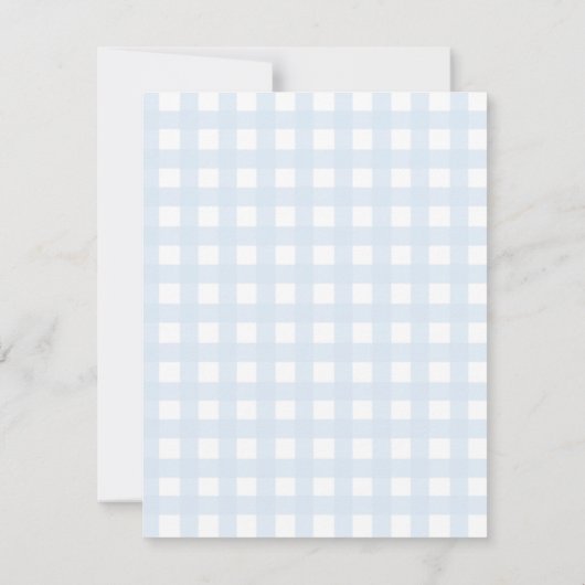 Starry Gingham Baby Boy Stationery Notitiekaartje (Achterkant)