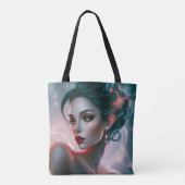 Starry Glam Canvas tas: Elegante vrouw Tote Bag (Achterkant)