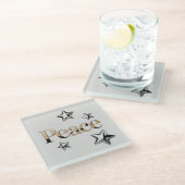 Starry Glass Peace Coaster Square  Glazen Onderzetter (Schuin)