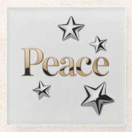 Starry Glass Peace Coaster Square  Glazen Onderzetter