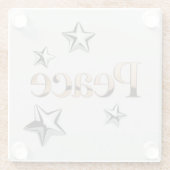 Starry Glass Peace Coaster Square  Glazen Onderzetter (Achterkant)