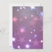 Starry Glittery Magenta 50th Birthday Invitation Kaart (Achterkant)