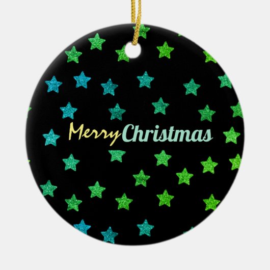 Starry Glittery Merry kerst Keramisch Ornament (Voorkant)