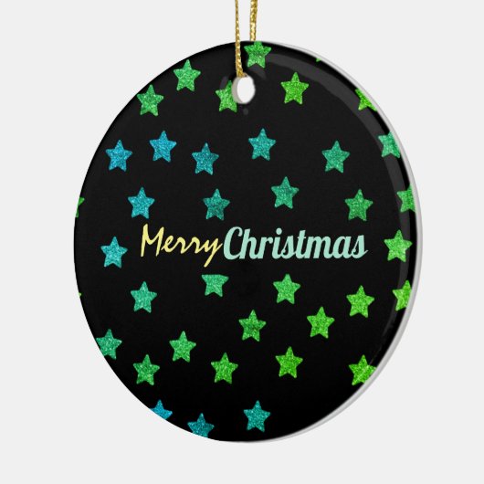 Starry Glittery Merry kerst Keramisch Ornament (Links)