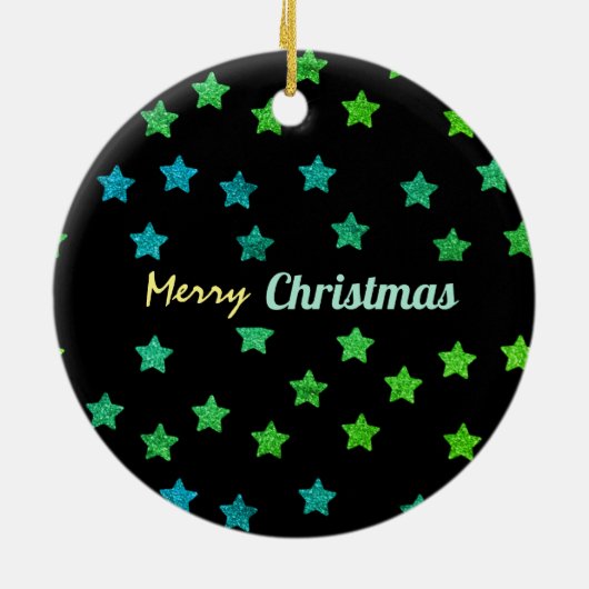 Starry Glittery Merry kerst Keramisch Ornament (Achterkant)