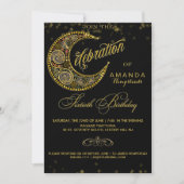 Starry Glitz 60th Birthday Party Invitation Kaart (Voorkant)