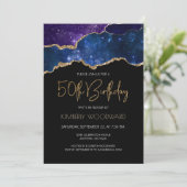 Starry Gold Agate Geode 50e verjaardag Kaart (Staand voorkant)