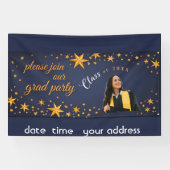 starry gold grad party banner (Horizontaal)