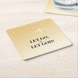 Starry Golden Cross Let Go Let God Kartonnen Onderzetters