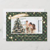 Starry Green Buffalo met kerstkaarten Feestdagenkaart (Voorkant)