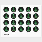 Starry Green Kerstmis Round Sticker (Vel)