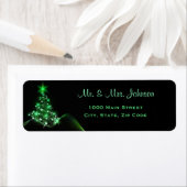 Starry Green Kerstmis Tree Return Address Label (Insitu)