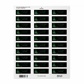 Starry Green Kerstmis Tree Return Address Label (Full Sheet)