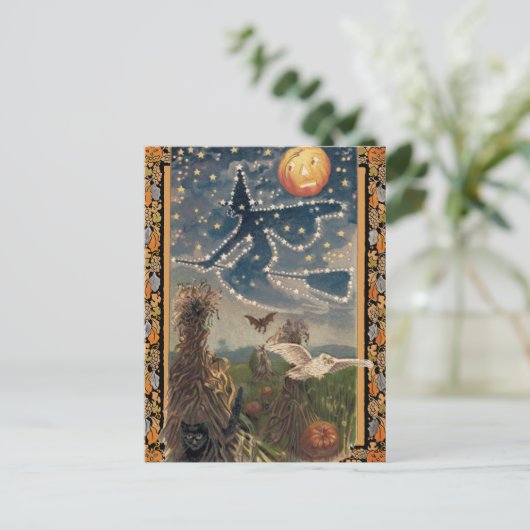 Starry Halloween Night Briefkaart (Staand voorkant)