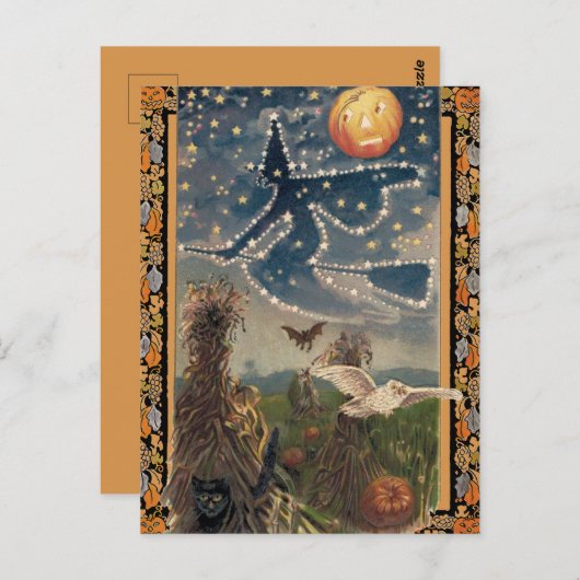 Starry Halloween Night Briefkaart (Voorkant / Achterkant)