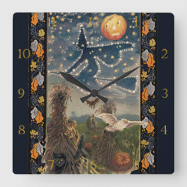 Starry Halloween Night Wall klok
