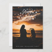 Starry Happy Nieuwjaarsfoto Feestdagenkaart (Voorkant)