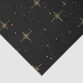 Starry Holiday Tissue Paper – Zwart met Gouden Ste Tissuepapier (Detail)
